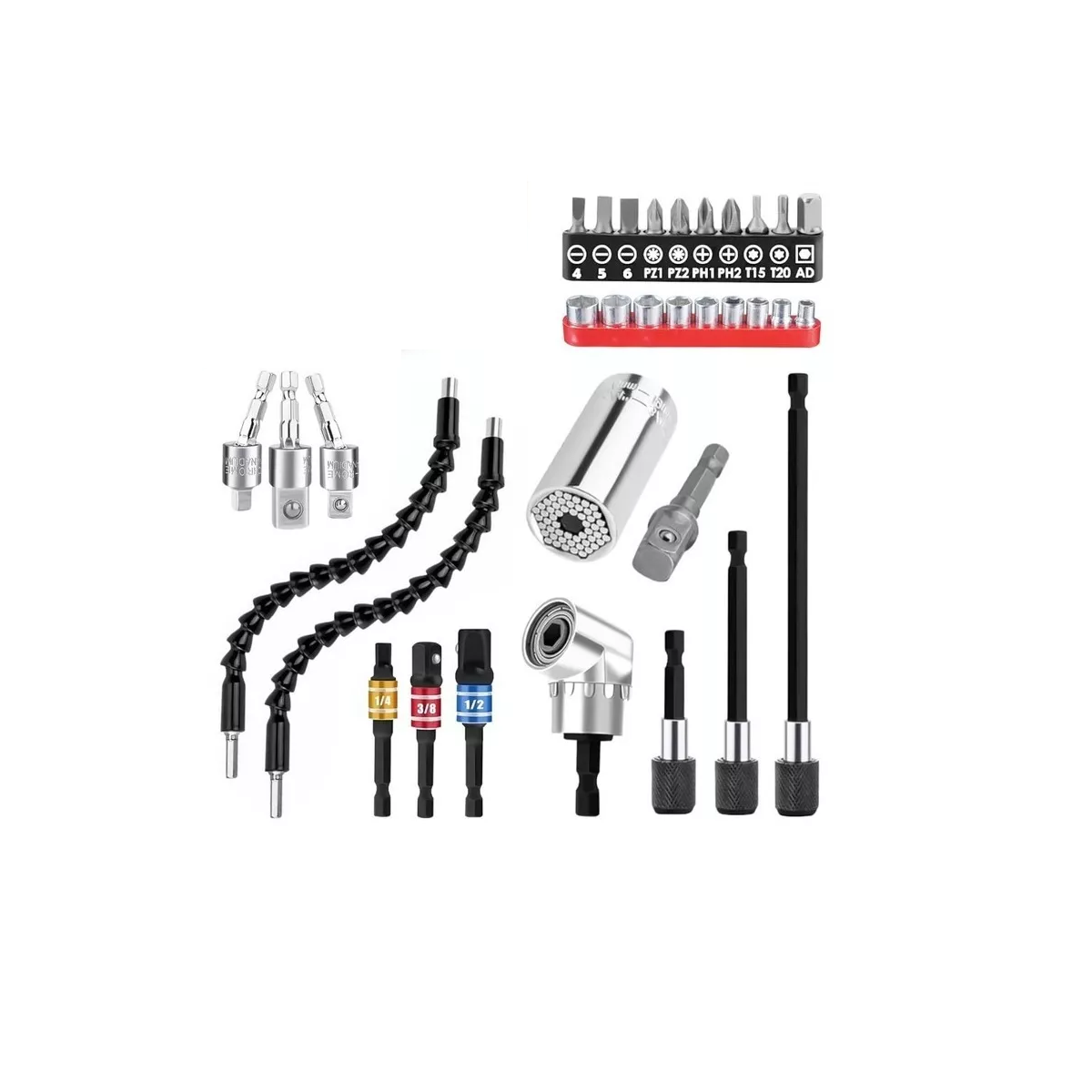 Kit de Extensión Adaptador Taladro 33pzs Eo Safe Imports Esi-8227 Multicolor