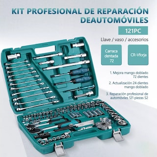 Foto 2 | Juego de Dados para Reparación Eo Safe Imports Esi-12941 121 Piezas Multicolor