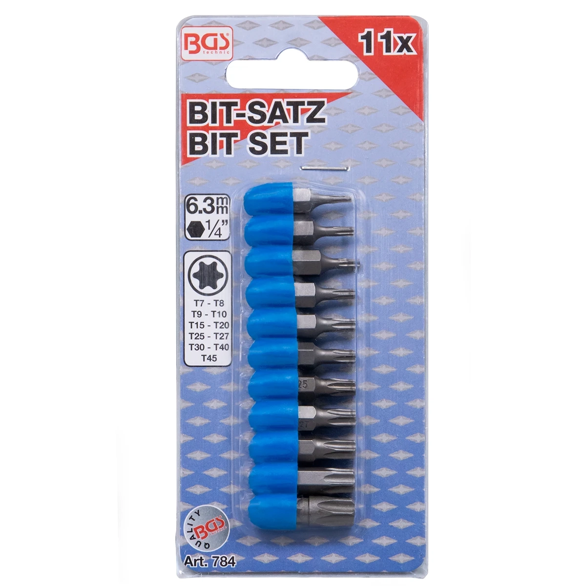 Foto 3 pulgar | Juego Puntas 1/4 | Torx | T7 - T45 | 11 Pz | Bgs 784