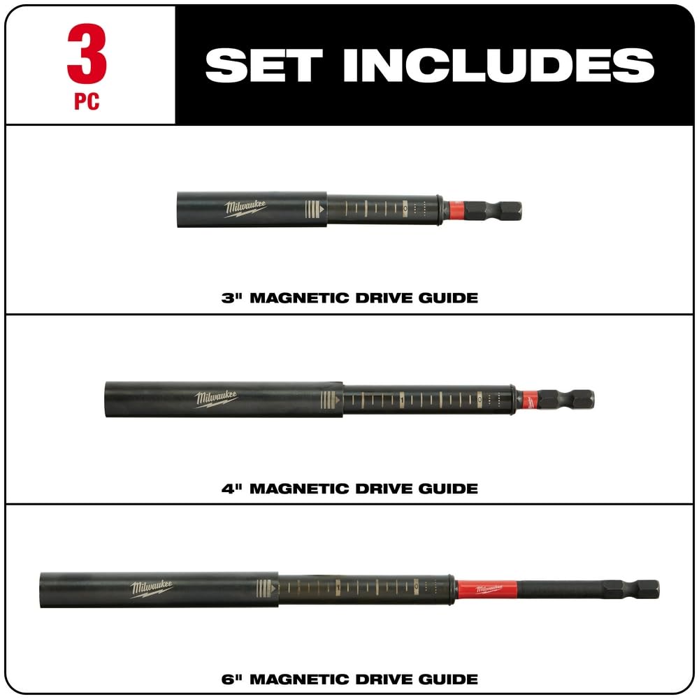 Foto 3 pulgar | Juego De Guías De Accionamiento Magnético De 3 Piezas Milwaukee - Venta Internacional.