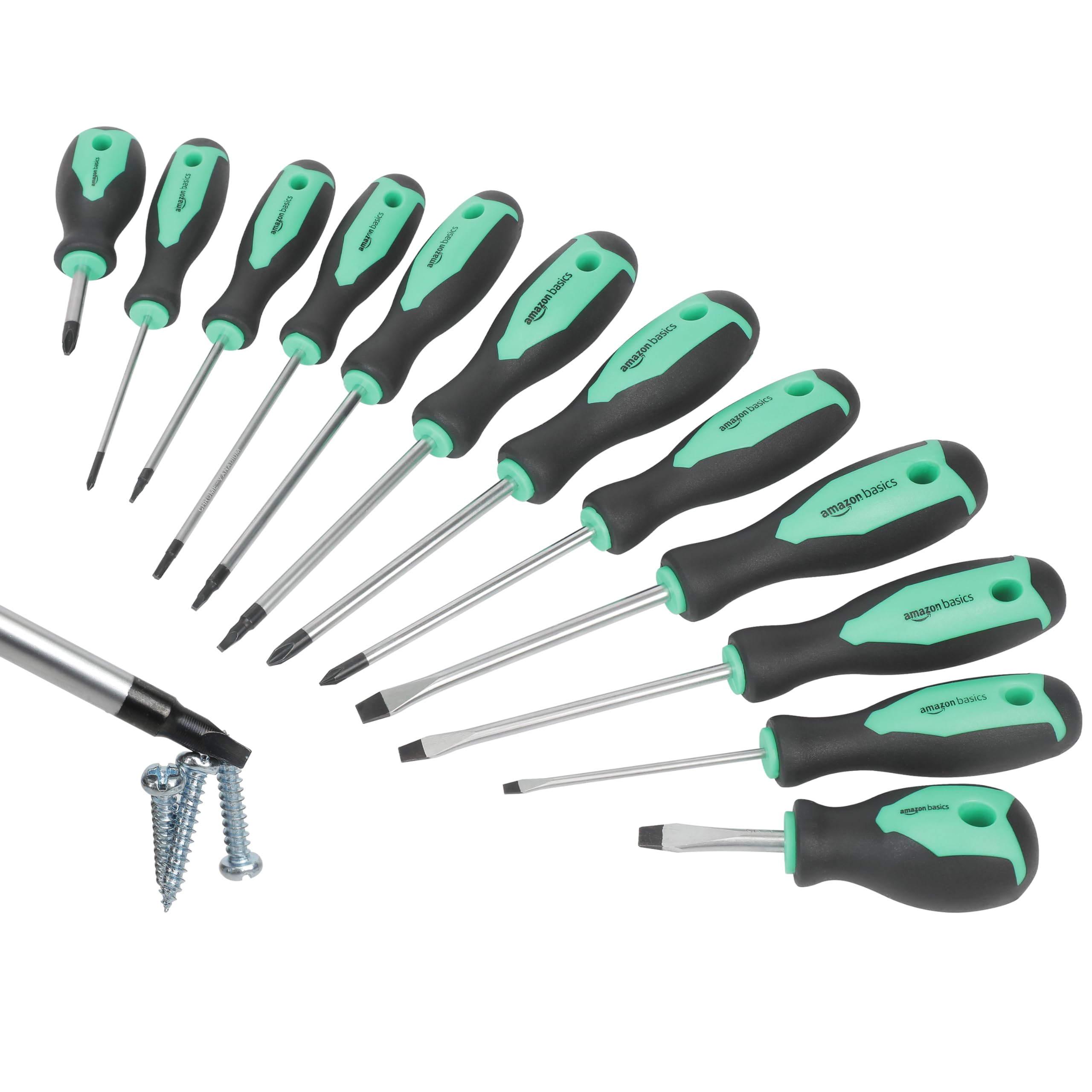 Foto 2 pulgar | Juego De Destornilladores Magnéticos Amazon Basics De 12 Piezas, Color Turquesa - Venta Internacional.