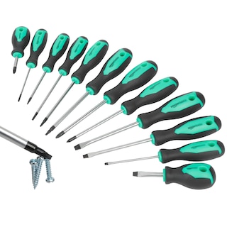 Foto 1 | Juego De Destornilladores Magnéticos Amazon Basics De 12 Piezas, Color Turquesa - Venta Internacional.