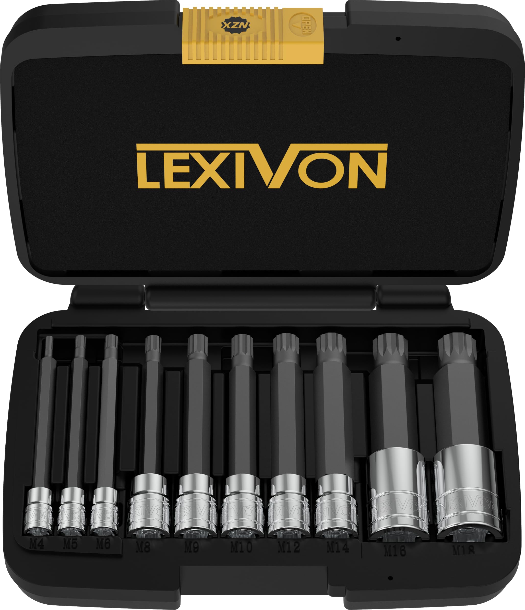 Foto 2 pulgar | Juego De Enchufes Lexivon Xzn Con Triple Ranura Cuadrada, 10 Piezas, Lx-145l - Venta Internacional.