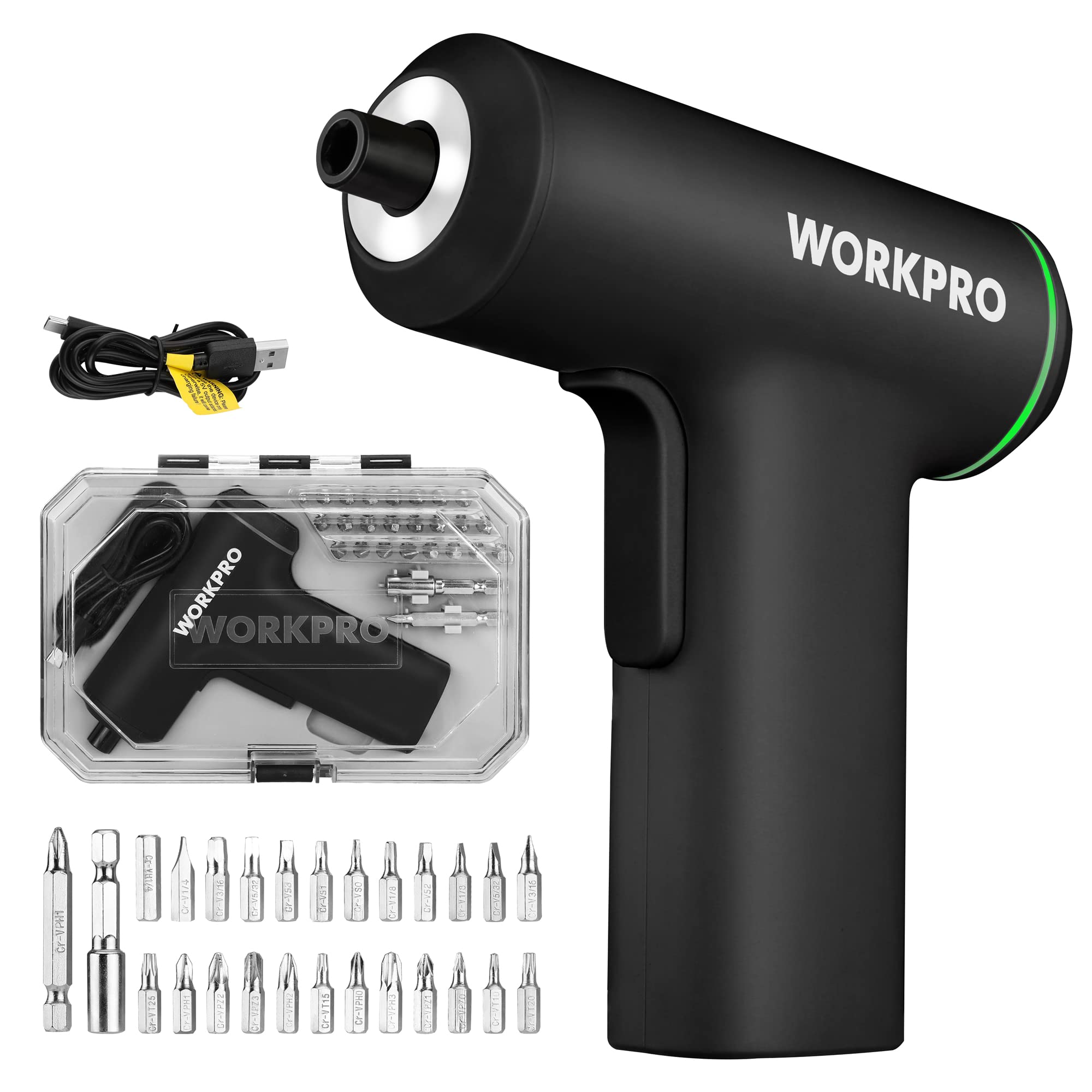 Destornillador Inalámbrico Workpro 4v Con 28 Accesorios - Venta Internacional.