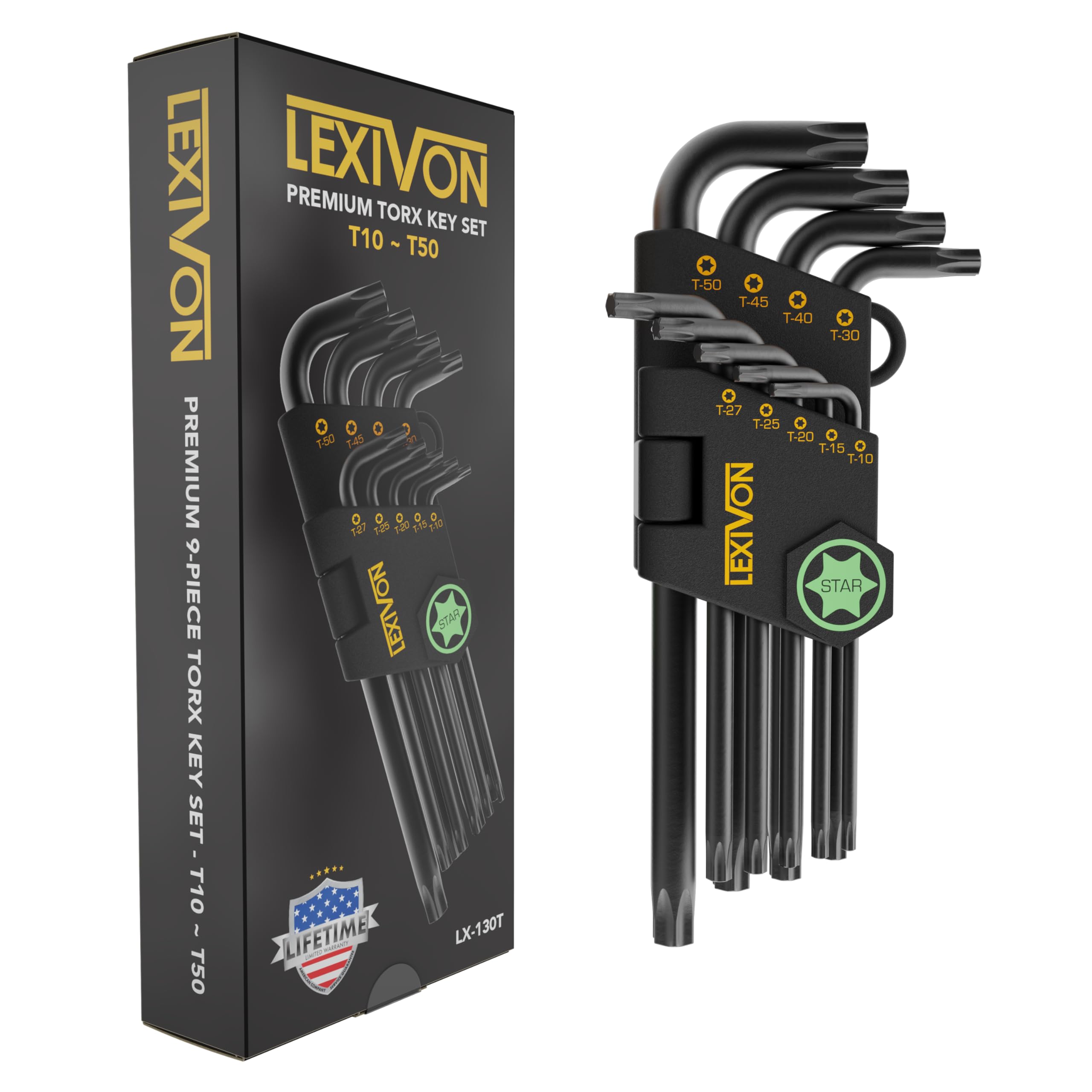 Foto 2 pulgar | Juego De Llaves Torx Lexivon Lx-130t De 9 Piezas Star Keys T10-t50 - Venta Internacional.