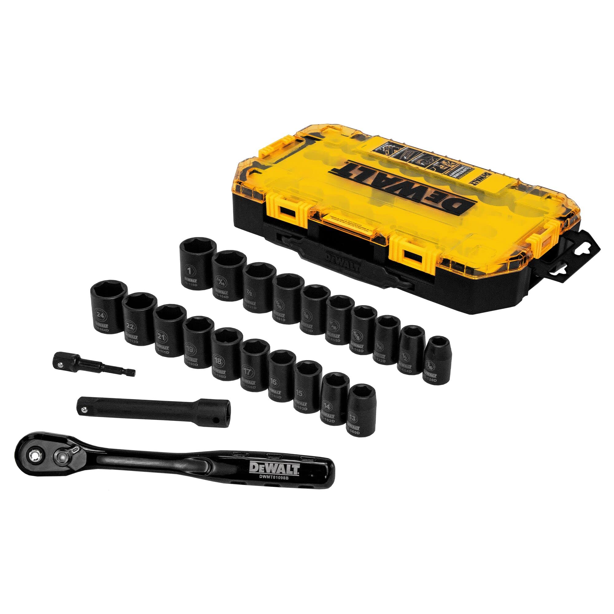 Foto 3 pulgar | Juego De Enchufes De Impacto Dewalt Dwmt74739, 23 Piezas, 1/2 Drive - Venta Internacional.
