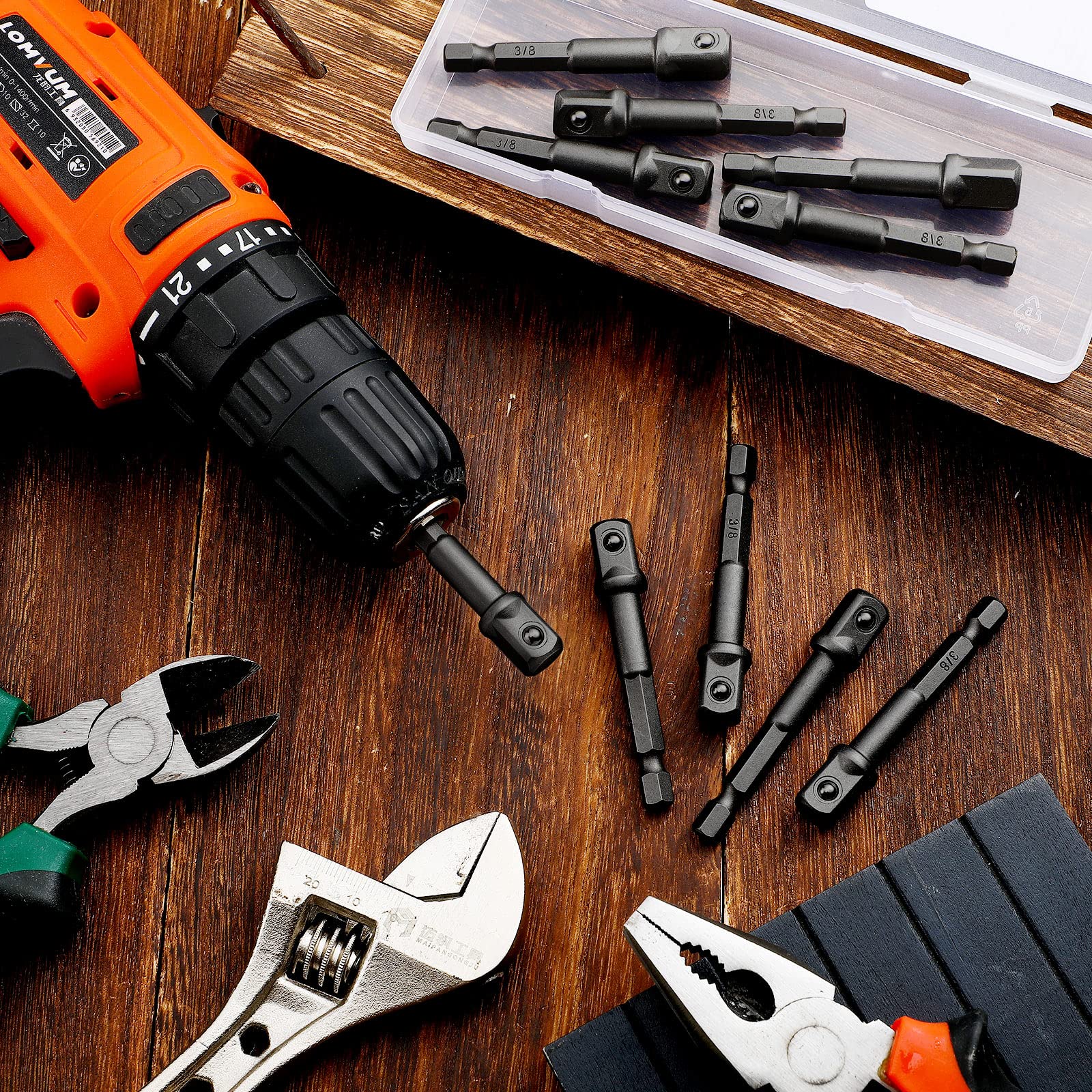 Foto 6 pulgar | Adaptador de Impacto con Enchufe Cuadrado para Taladros - Venta Internacional