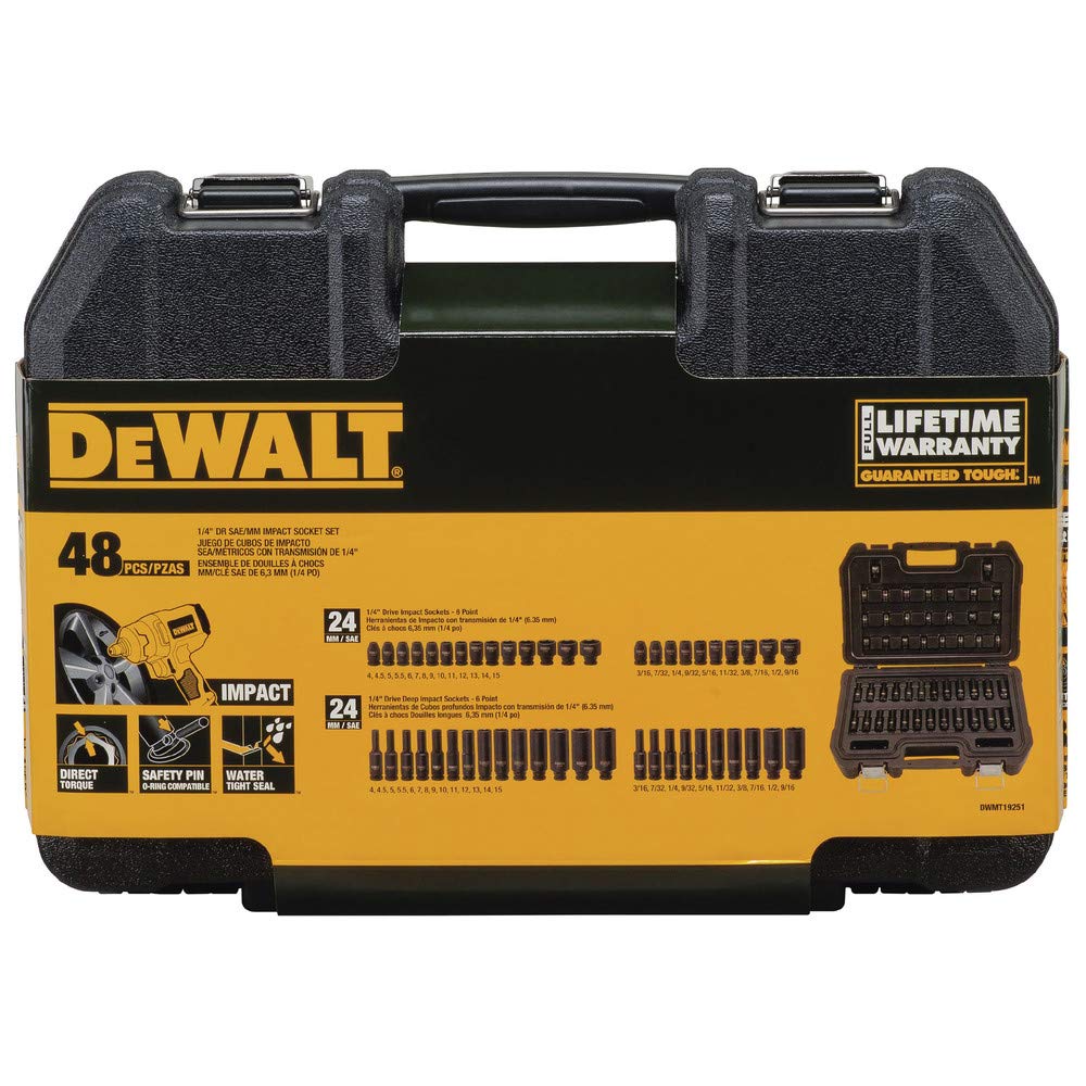 Foto 5 pulgar | Juego De Enchufes De Impacto Dewalt Dwmt19251, 48 Piezas, 1/4 Pulgadas - Venta Internacional.