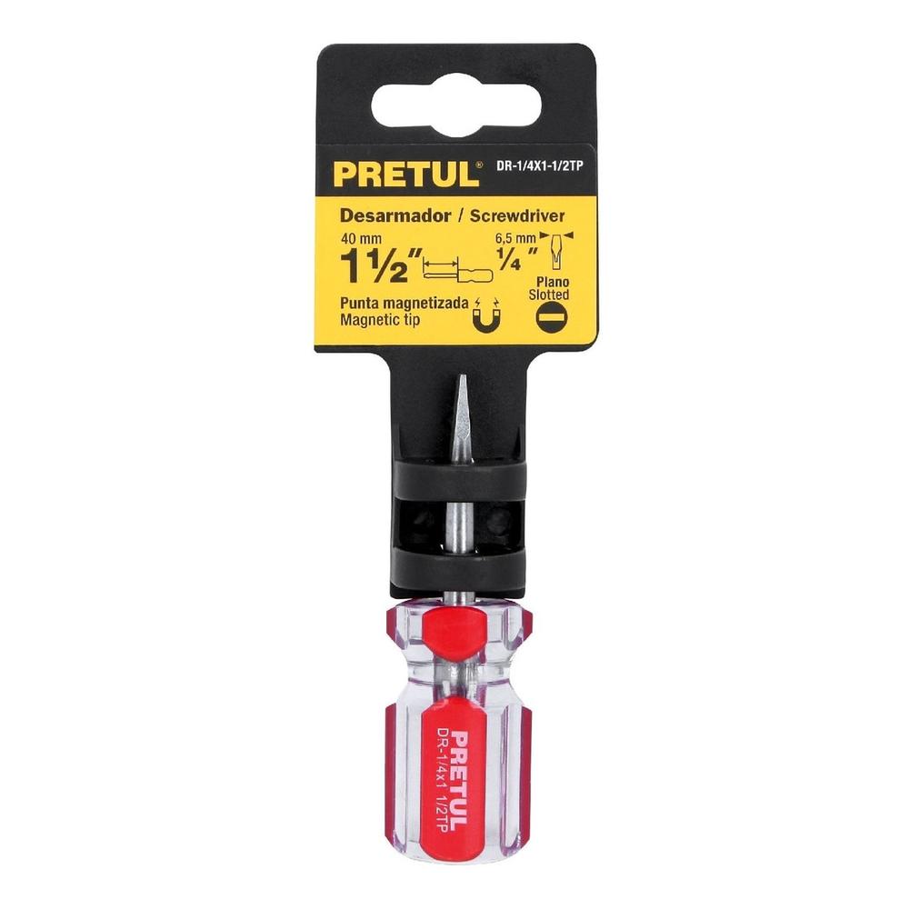 Foto 2 | Desarmador Plano Con Mago De Pvc 1/4 X 1 1/2'' Pretul