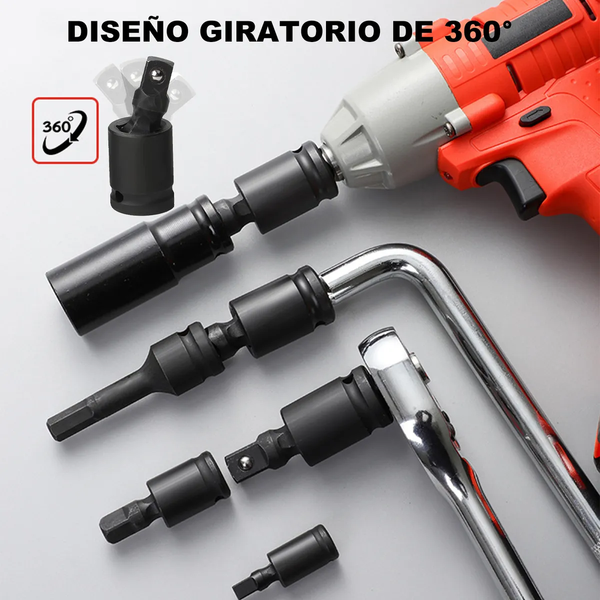 Foto 5 | 3 Nudos De Impacto Flexibles Belug  3/8 Y 1/2 Y 1/4 Para Matra Negro