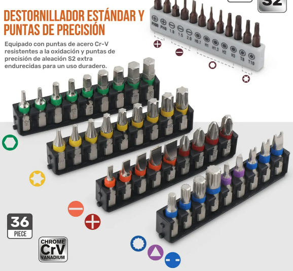 Foto 3 pulgar | Xtellar Juego De 52 Herramientas Con Puntas Y Adaptador Universal De Vaso Premium