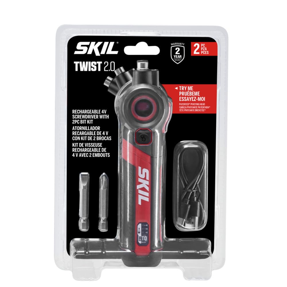 Foto 2 pulgar | Skil Twist 2.0 - Destornillador Recargable De 4 V Con Cabezal Pivotante, Ajuste De Par, Cable De Carga Usb-c Y Juego De