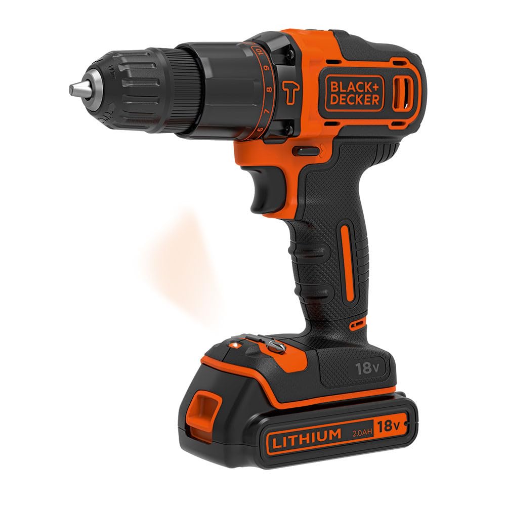 Black+decker Bdchd18kb-qw Bdchd18kb-qw-taladro Percutor 18v Con 2 Baterías 1,5ah Y Maletín, 18v, Negro, Naranja, No