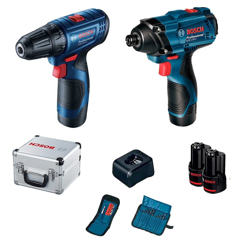 Bosch Combo Atornillador Gsr120 Y Llave De Impacto Gdr120 12v, Con 2 Baterías 2ah Y Cargador