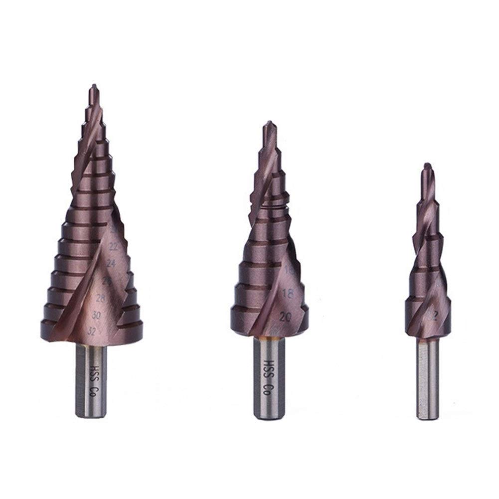 Taladro De Paso De Espiral Paso Cobalt Drill Set 4-12/4-20/4-32 Mm Drill Bit Herramienta Eléctrica For Cono Del Triáng