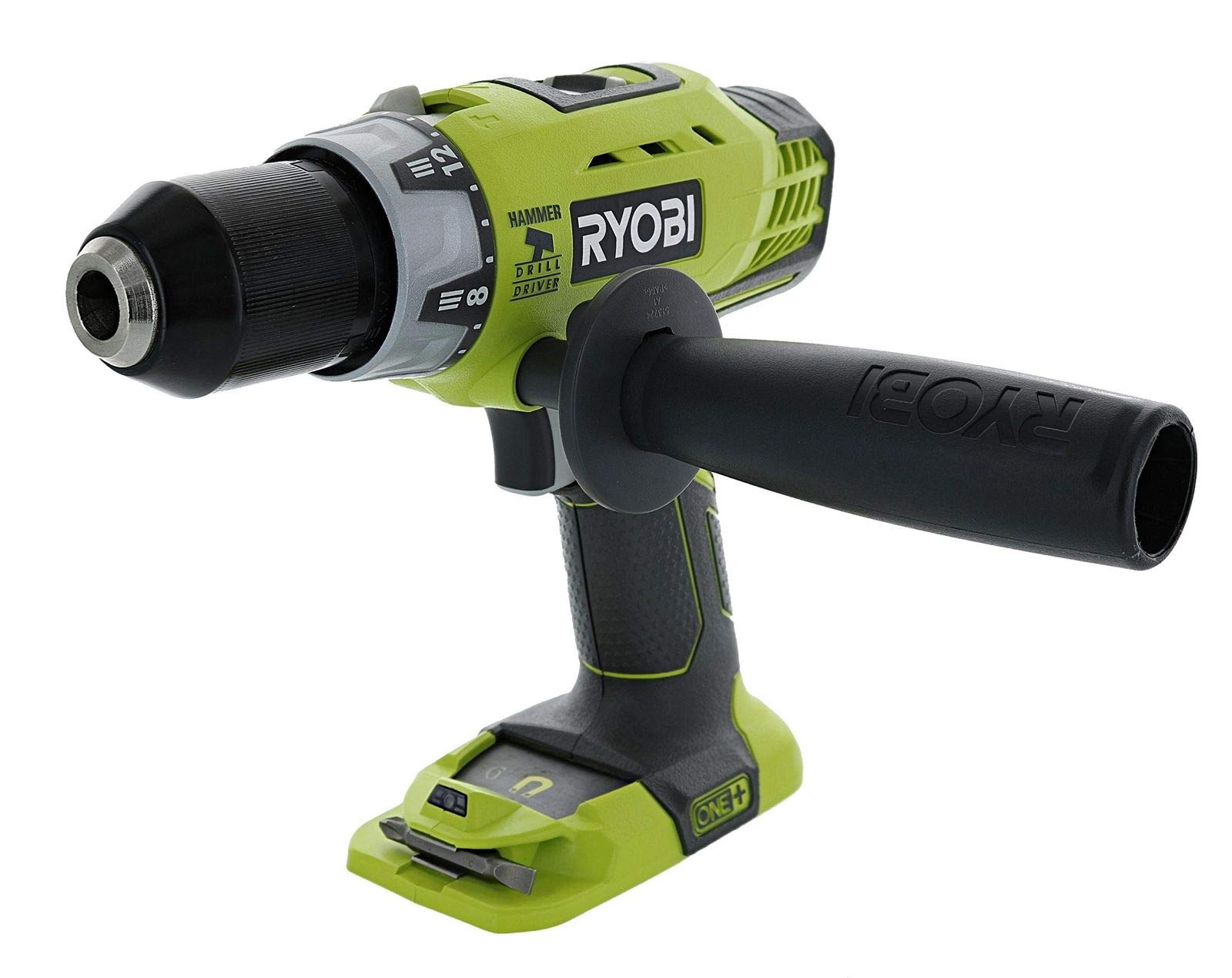 Ryobi P214 One+ 18 Voltios De Iones De Litio 1/2 Pulgada 600 Libras Taladro De Martillo De Torsión/destornillador (solo