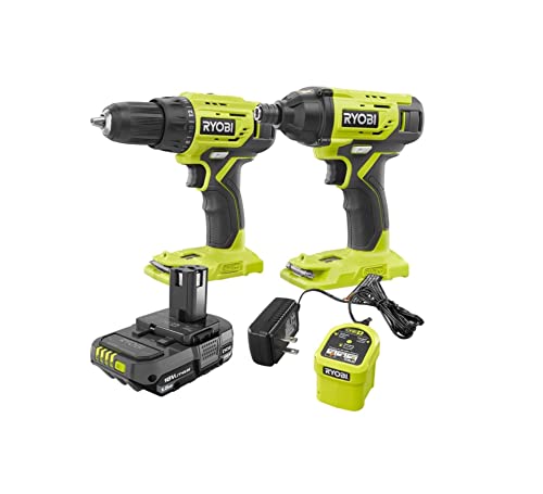 Tti Ryobi 18 Voltios Inalámbrico 1/2'' Kit Combinado De Taladro/conductor Y Driver De Impacto Pck05kn, (sin Embalaje A