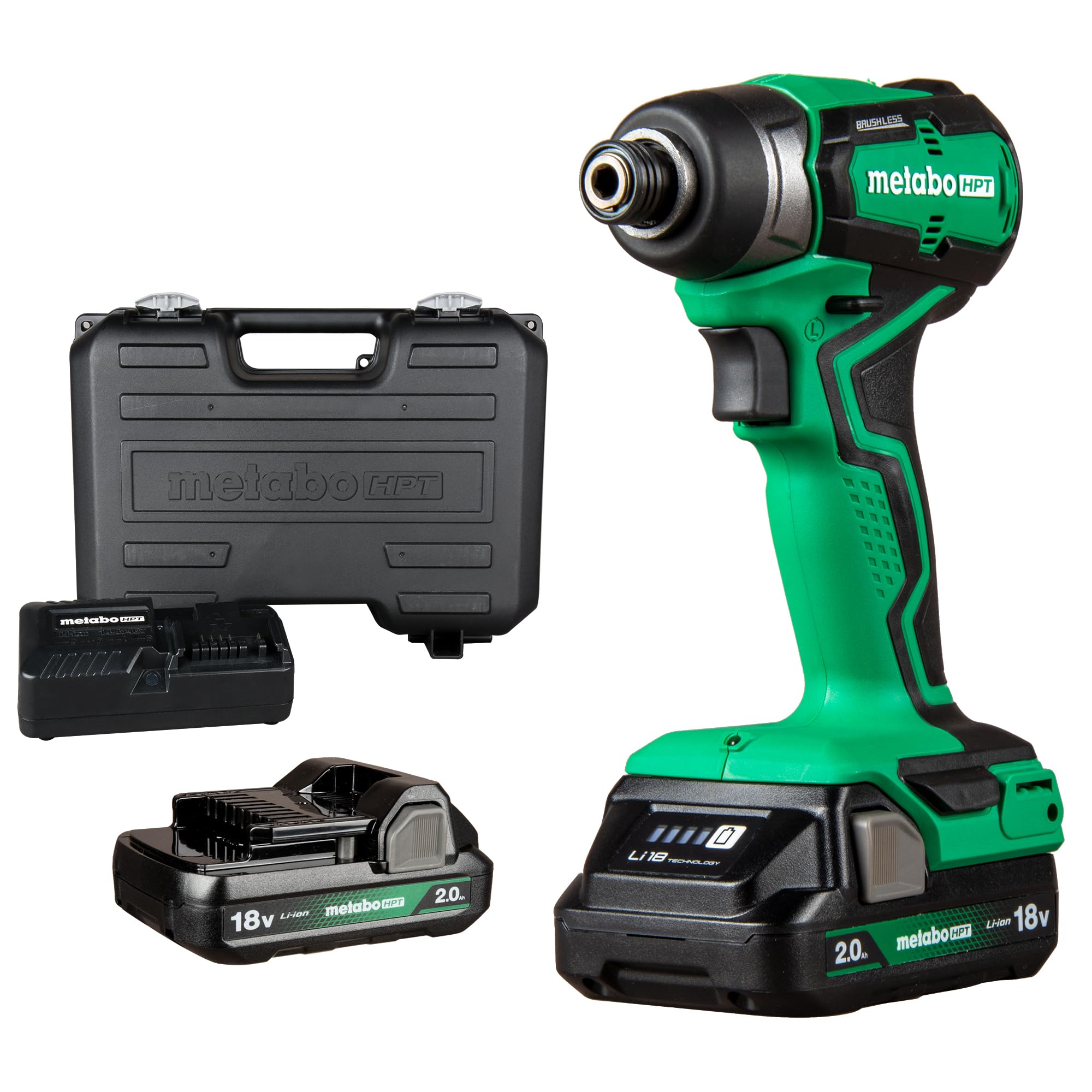 Metabo Hpt Kit De Destornillador De Impacto Subcompacto Inalámbrico Multivolt™ De 18 V | Mandril Hexagonal De 1/4 Pul