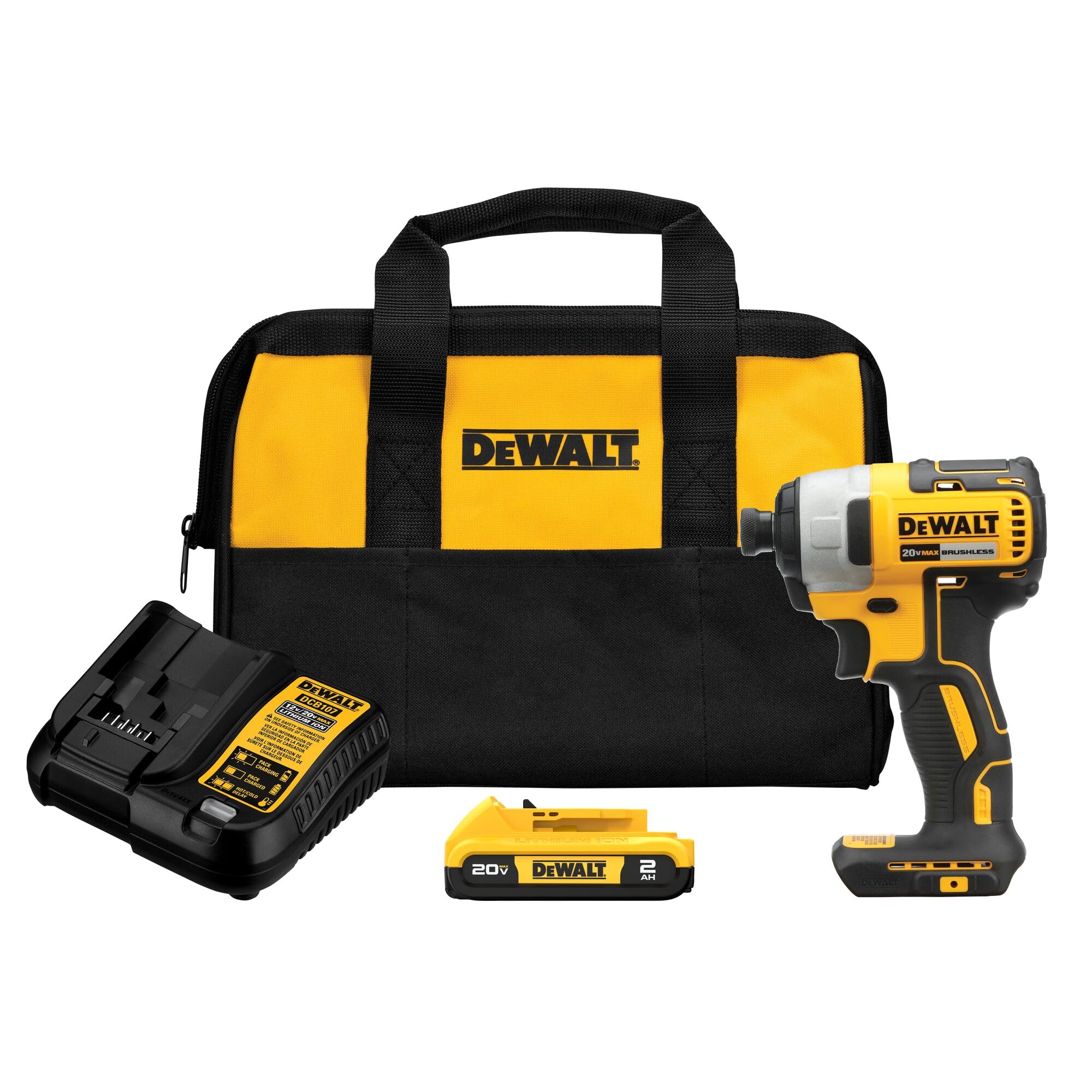 Dewalt Driver De Impacto De 20 V Máximo, 1/4 Pulgadas, Batería Y Cargador Incluidos (dcf787d1)