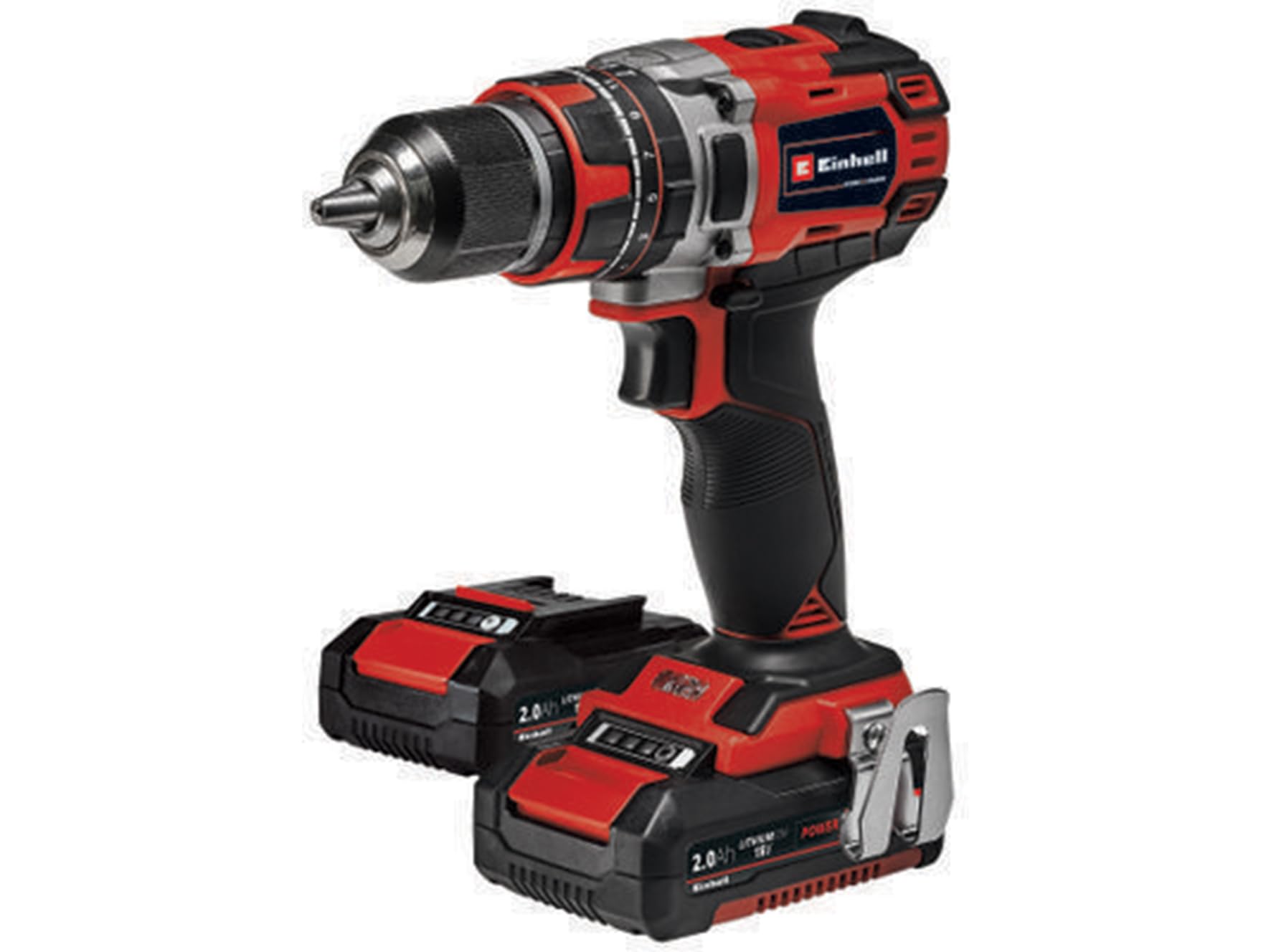 Einhell Power X-change - Taladro Inalámbrico De 50 Nm Con 2 Baterías Y Cargador, Taladro Combinado 3 En 1 Sin Escobill