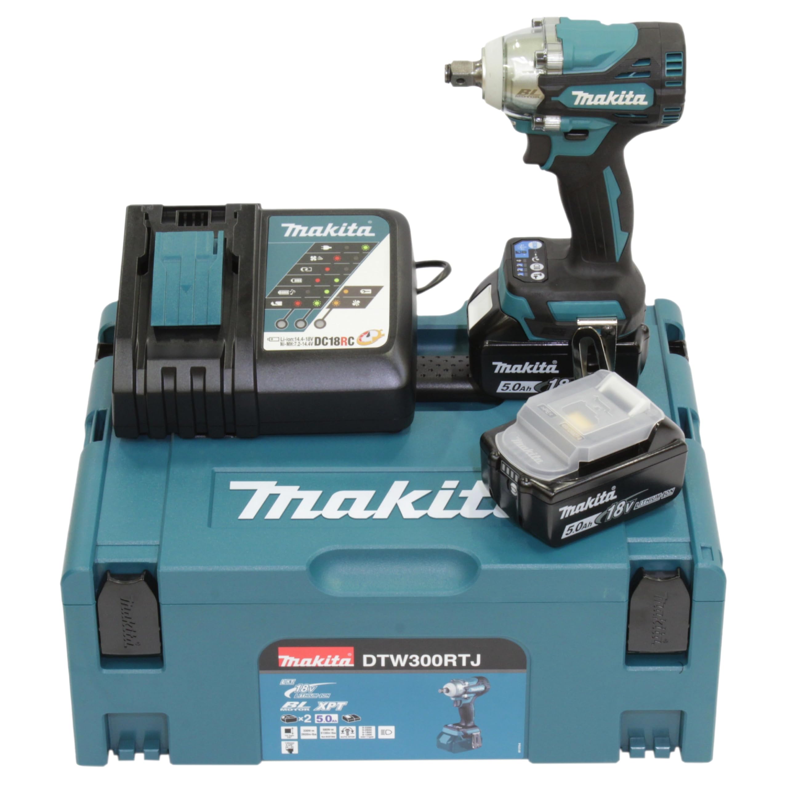 Foto 2 pulgar | Makita Dtw300rtj - Atornillador De Impacto Inalámbrico (18 V, 5,0 Ah, 2 Baterías Y Cargador)