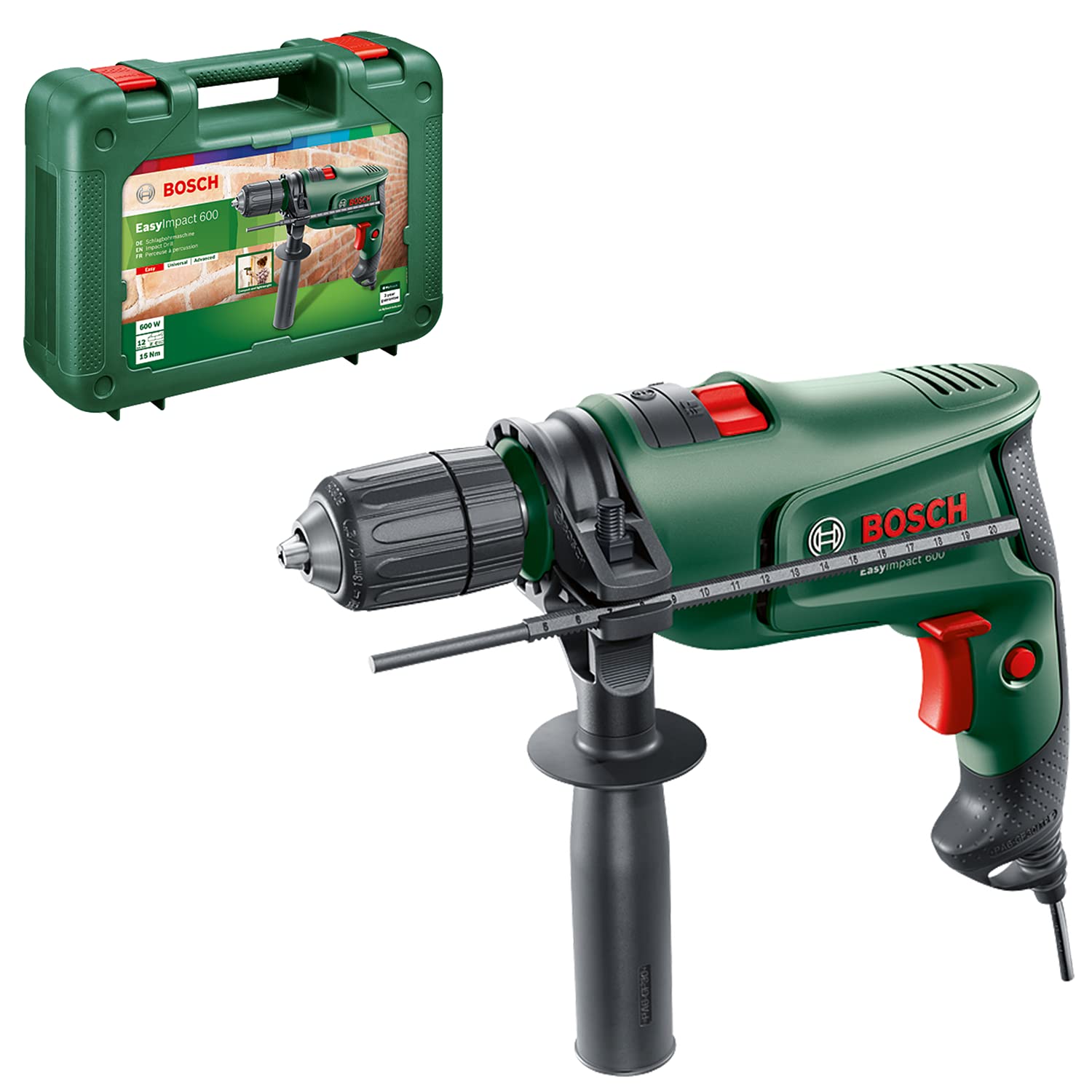 Bosch Easyimpact 600 - Taladro Percutor De Red Bosch (600 W, Maletín)