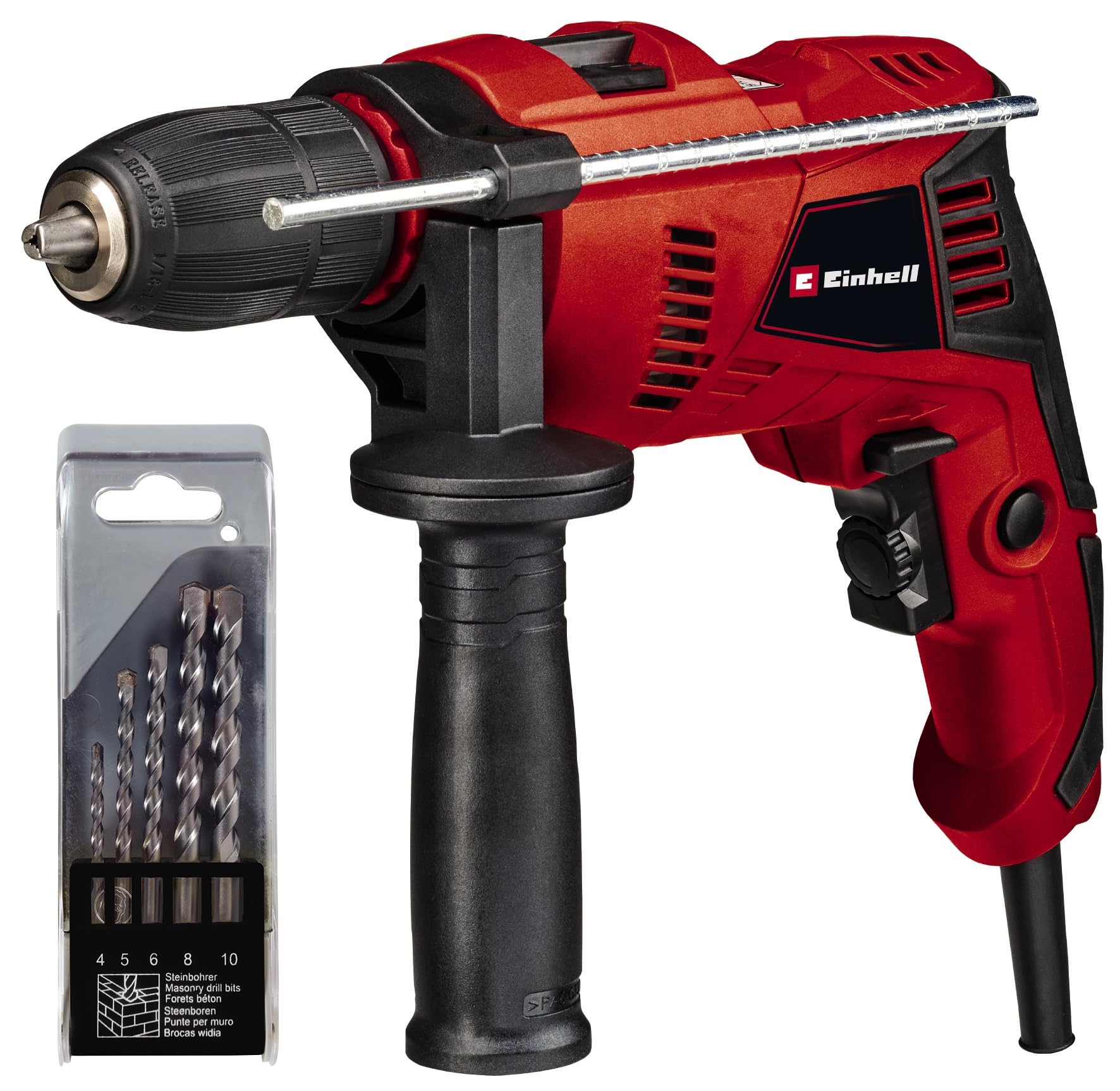 Einhell Te-id 500 E 550 W Taladro De Impacto Con Cable Con Control Electrónico De Velocidad, Rojo