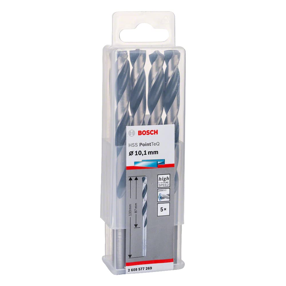 Bosch Pointteq Hss - Broca Para Taladro (5 Piezas, Metal, 10,1 X 87 X 133 Mm, Accesorios Para Taladro)