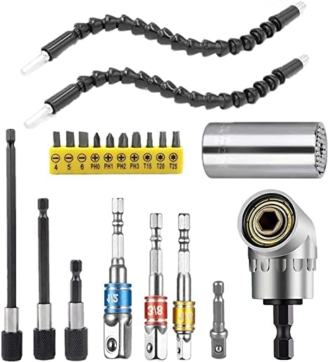 Foto 1 | Rswilwy Extensión De Broca Flexible Y Juego De Herramientas De Llave De Vaso Universal, Accesorio De Taladro De Ángulo