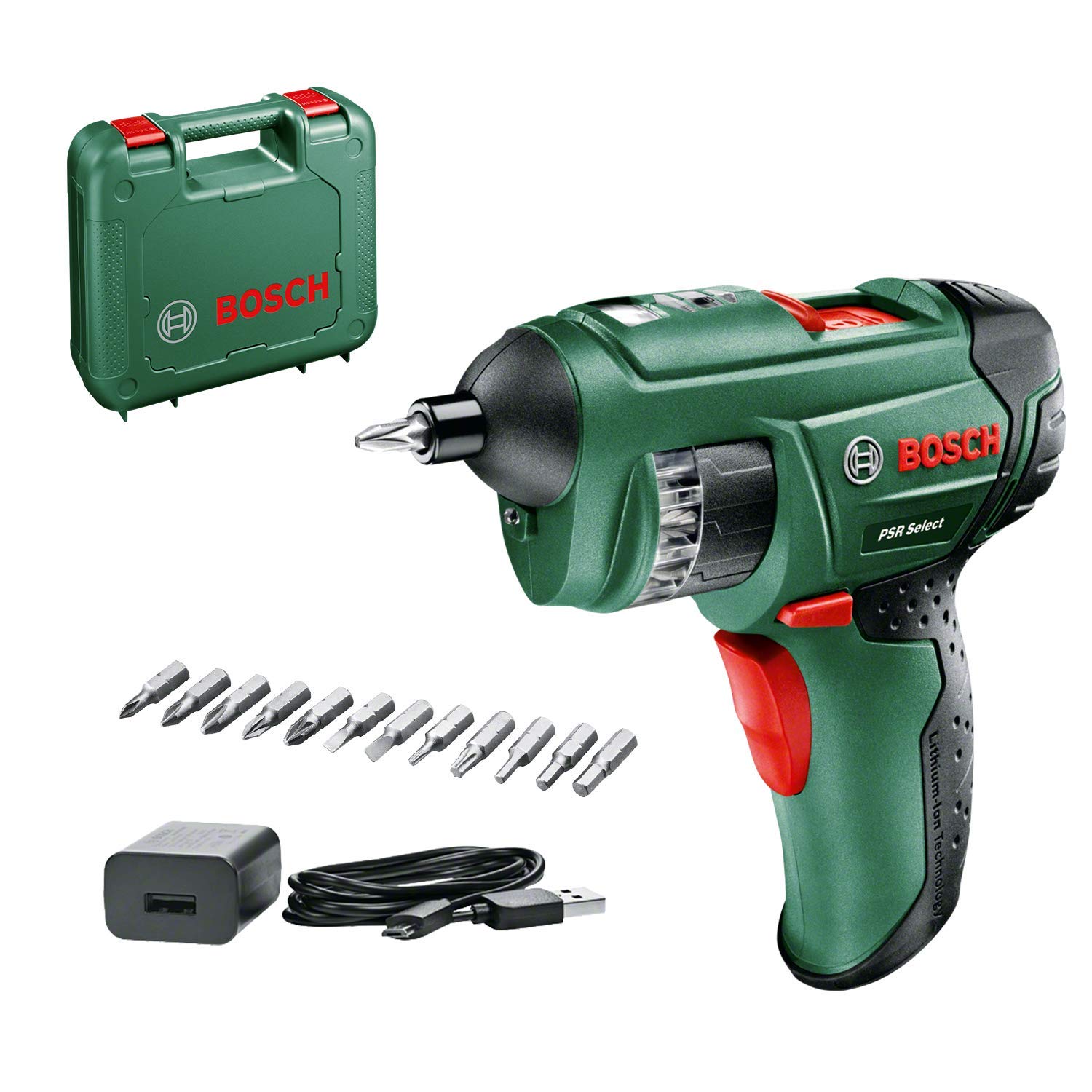 Bosch Psr Select 603977005 - Destornillador Inalámbrico 3,6 V Con Micro Usb En Estuche Para Manualidades