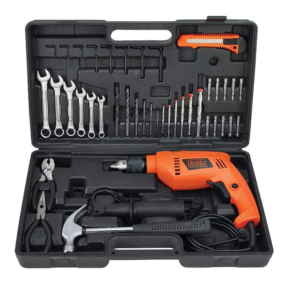 Black+decker Rotomartillo Eléctrico 1/2 Pulgadas + 40 Herramientas Manuales Hd565k