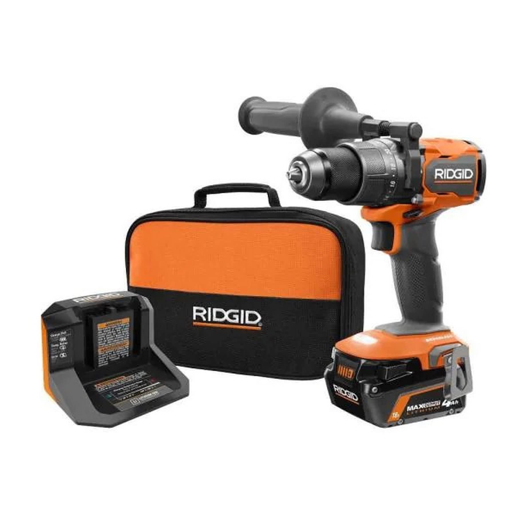 Ridgid 18 V Sin Escobillas Inalámbrico 1/2 Pulgadas Kit De Taladro De Martillo/driver Con Batería De Salida Máxima De