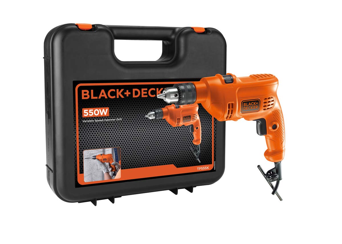 Foto 2 pulgar | Black+decker Kit Taladro Percutor + Caja Plástica 3/8'' (10mm) 550w (tp550k-b3)