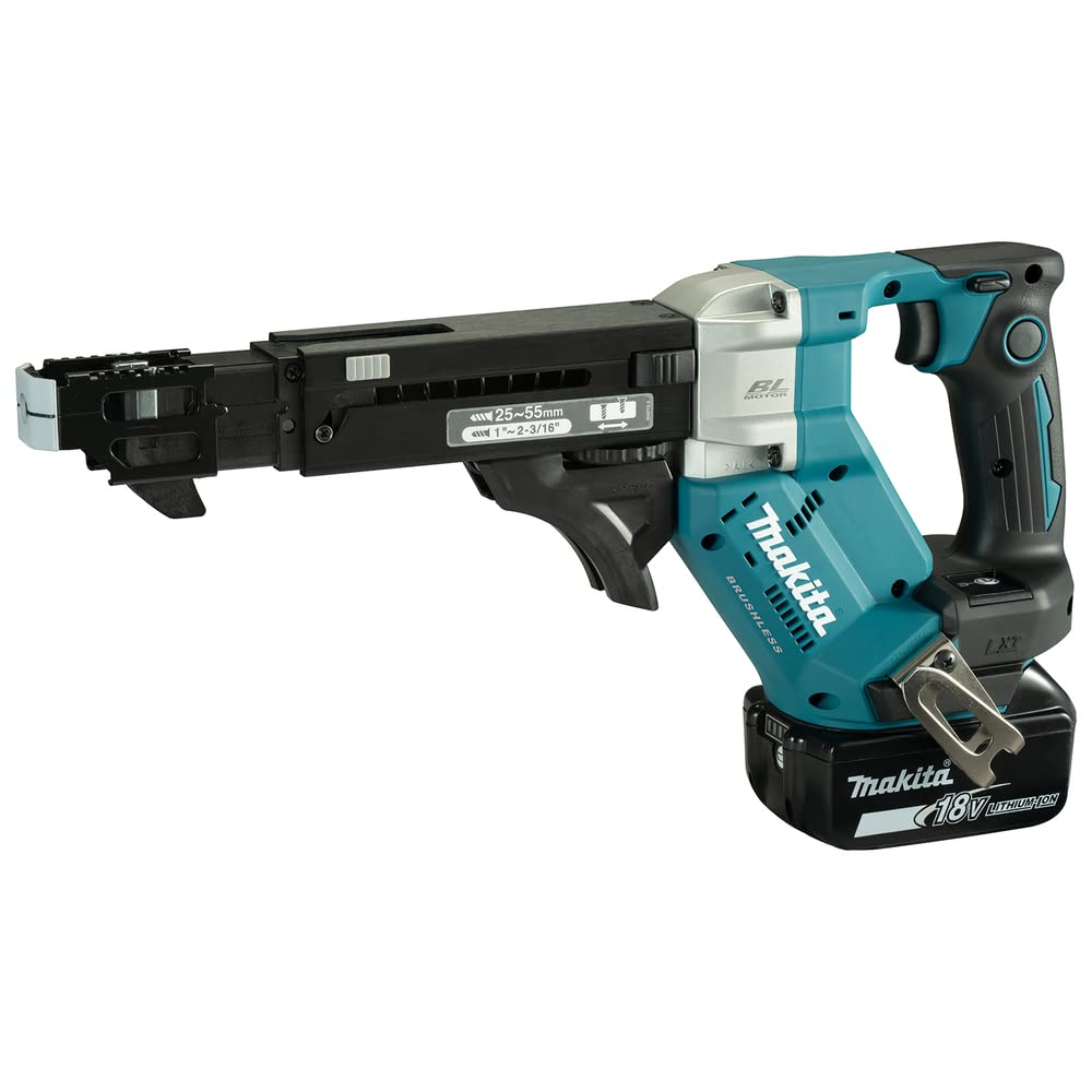 Makita Dfr551z - Destornillador De Alimentación Automática Sin Escobillas Lxt De Iones De Litio De 18 V, Baterías Y C