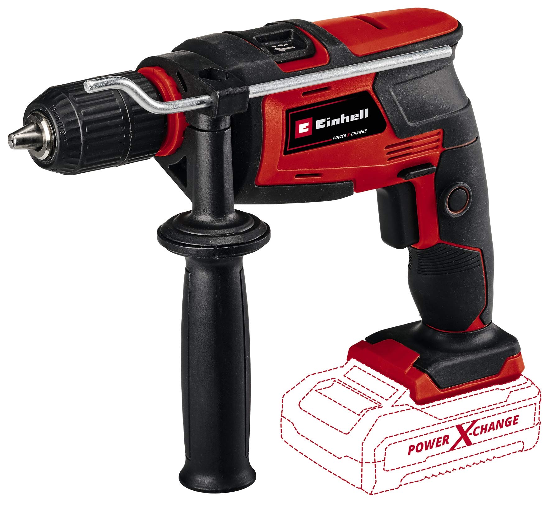 Einhell Taladro De Percusión Inalámbrico Tc-id 18 Li-i Solo Power X-change (iones De Litio, Mandril Autoapretando De 13