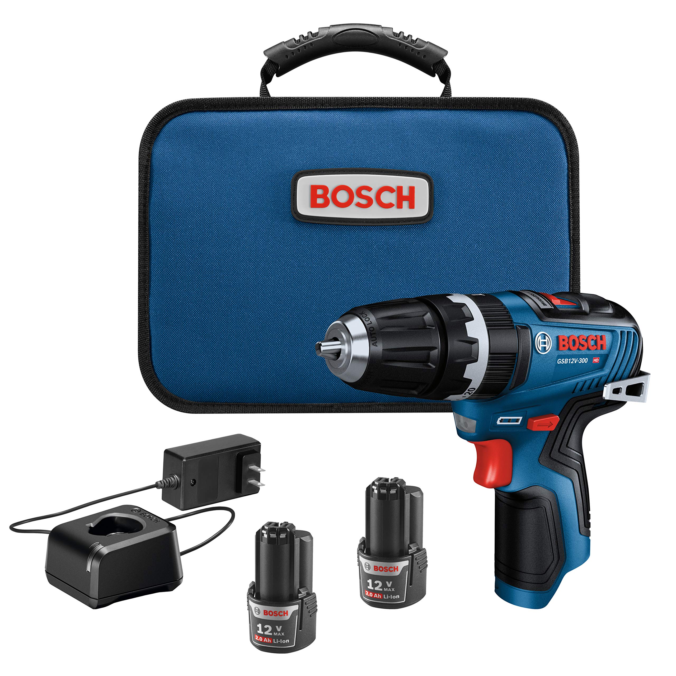 Bosch Gsb12v-300b22 12v Max Sin Escobillas 3/8 Pulgadas Kit De Taladro De Martillo/driver Con (2) Baterías De 2.0 Ah