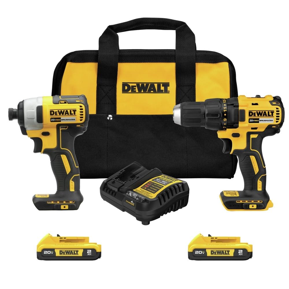 Dewalt - Taladro Inalámbrico De 20 V Max, Driver De Impacto, Kit Combinado De Herramientas Eléctricas De 2 Herramienta