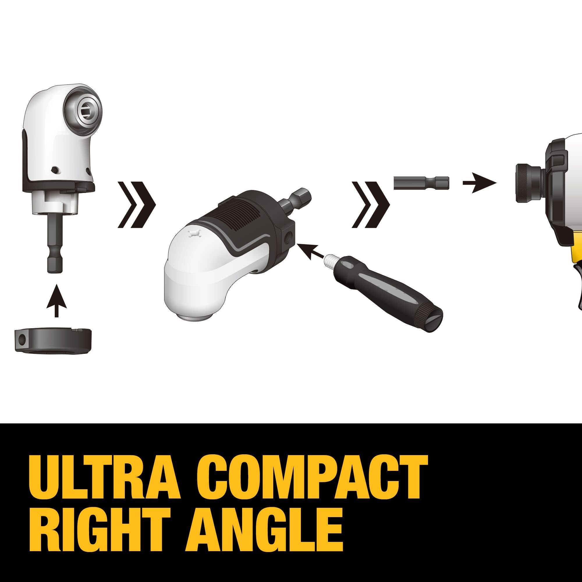 Foto 6 pulgar | Adaptador de Taladro en Ángulo Recto Sistema Dewalt Flextorq 4 en 1 - Venta Internacional