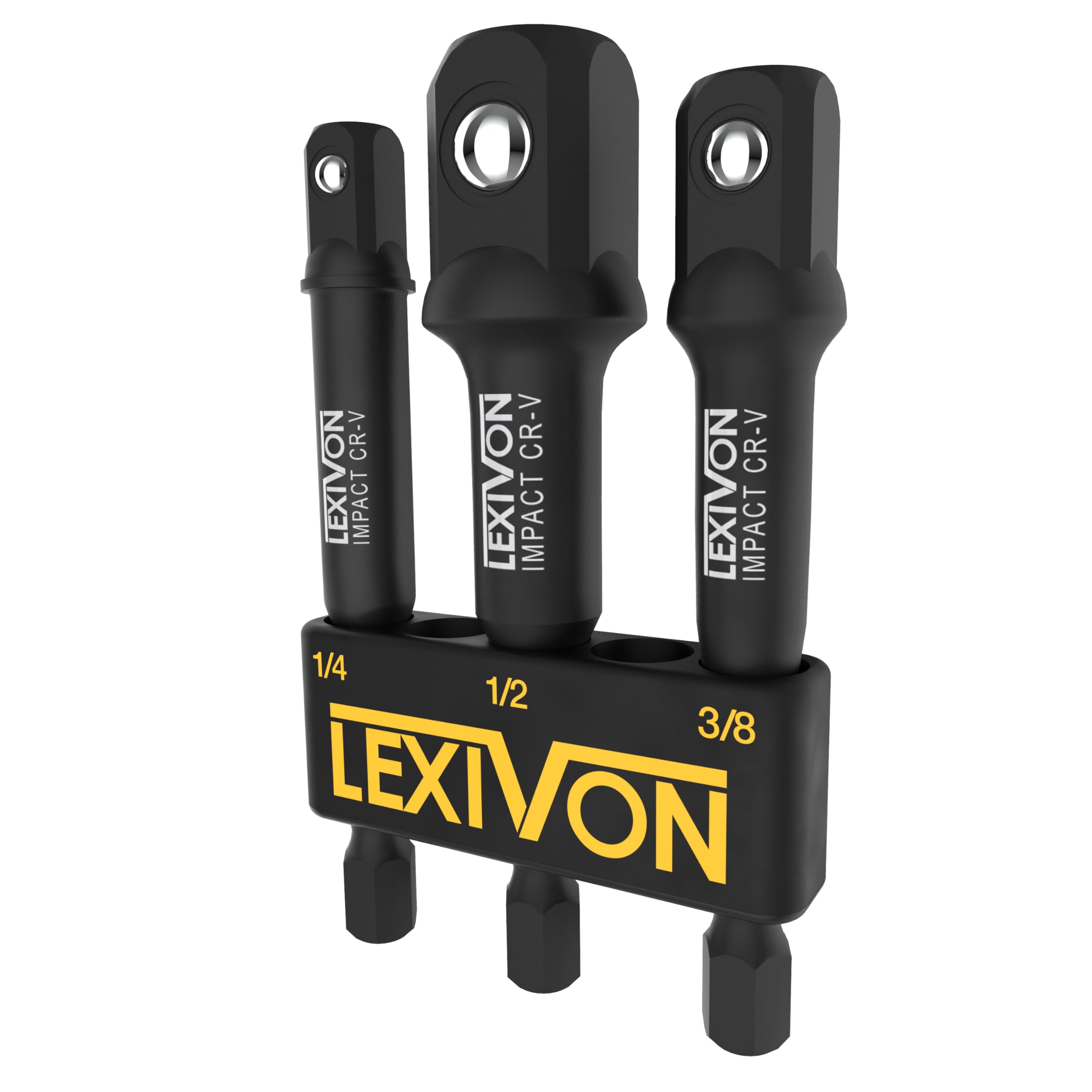 Juego De Adaptadores De Enchufe Lexivon Impact Grade De 3 Piezas 1/4, 3/8, 1/ - Venta Internacional.