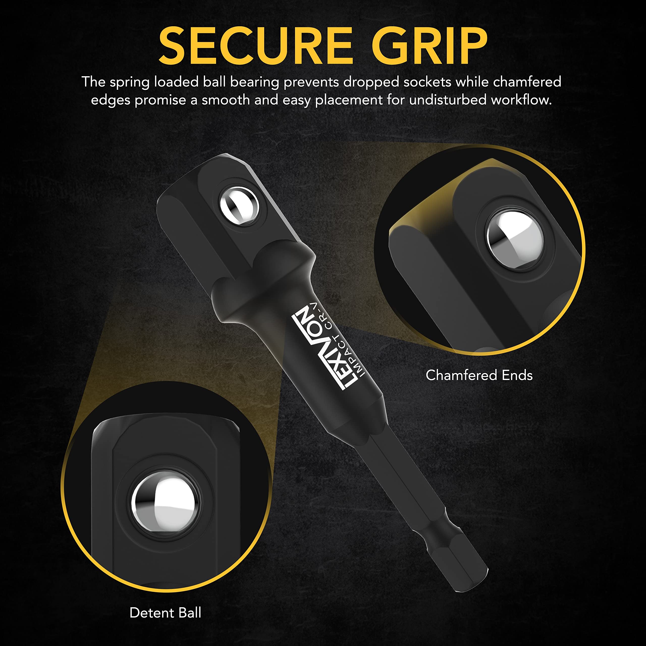 Foto 6 pulgar | Juego De Adaptadores De Enchufe Lexivon Impact Grade De 3 Piezas 1/4, 3/8, 1/ - Venta Internacional.