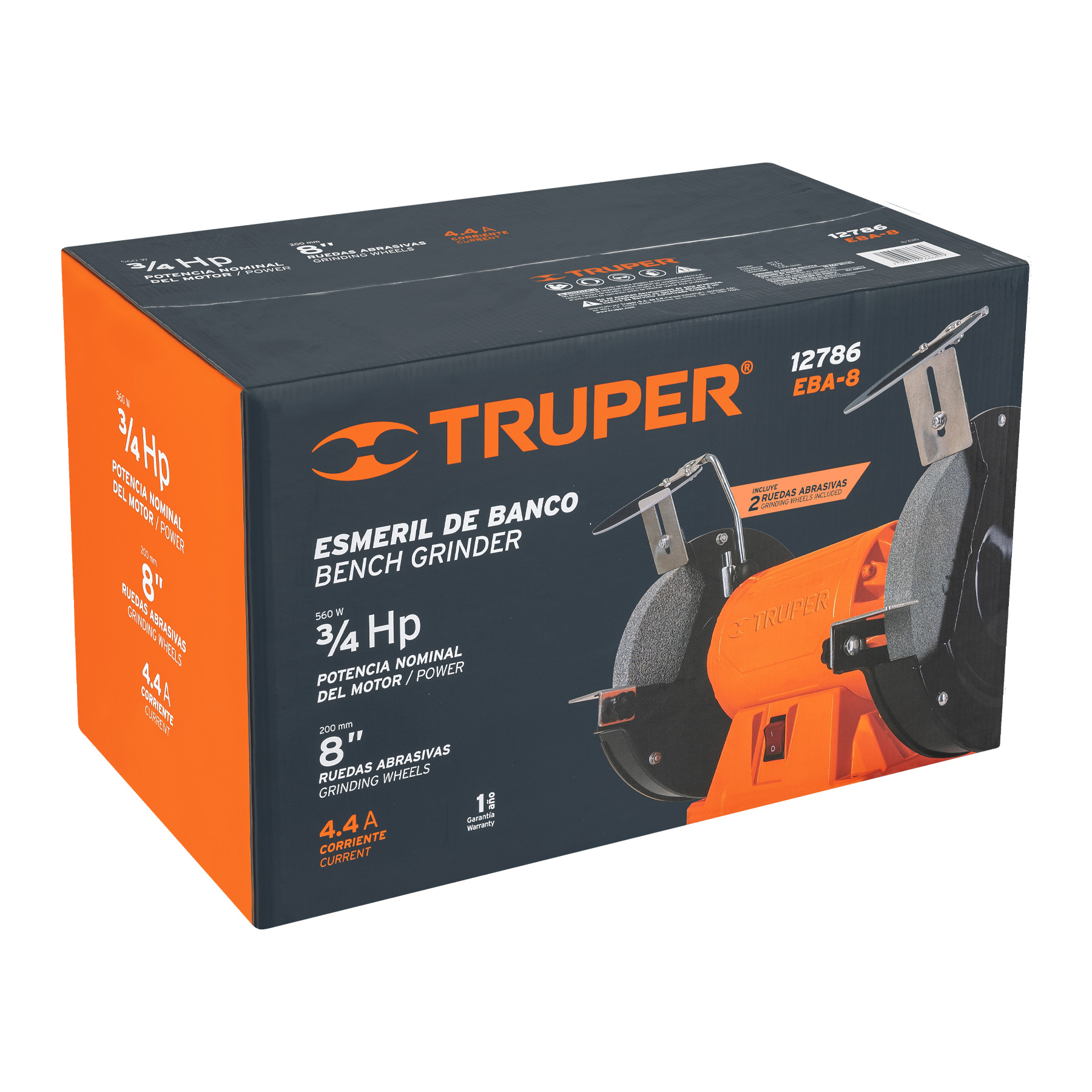 Foto 4 | Esmeril de Banco Truper color Anaranjado de 3/4 Hp