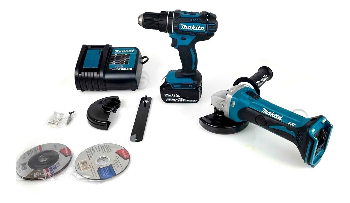 Combo Kit Mini Esmeril Con Rotomartillo Dlx2401st Makita