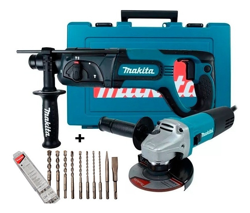 Rotomartillo Makita Sds Plus +mini Esmeril +brocas Y Cincele