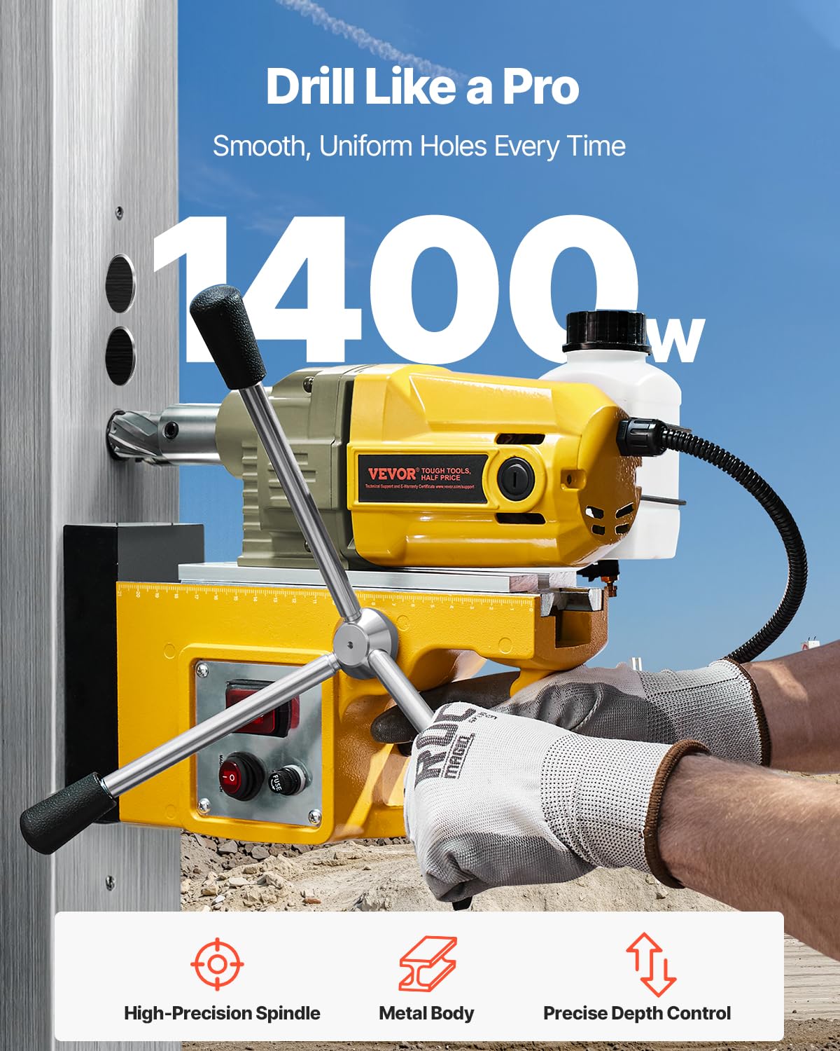 Foto 3 pulgar | Taladro Magnético Vevor 1400w 40 Mm 800 Rpm - Venta Internacional