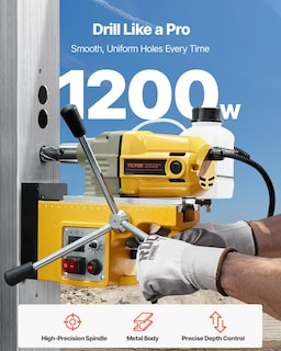 Foto 2 | Taladro Magnético Vevor 1200w 40 Mm De Diámetro De Perforación 12500n - Venta Internacional.