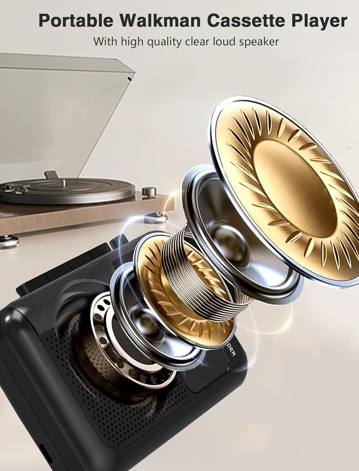 Foto 3 | Grabadora Walkman Con Reproductor De Casetes Con Micrófono Y Altavoz - Venta Internacional.