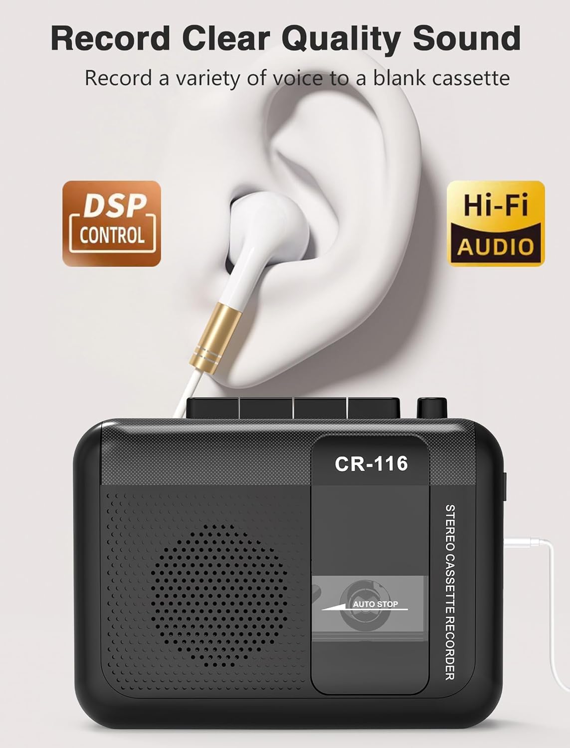 Foto 6 pulgar | Grabadora Walkman Con Reproductor De Casetes Con Micrófono Y Altavoz - Venta Internacional.