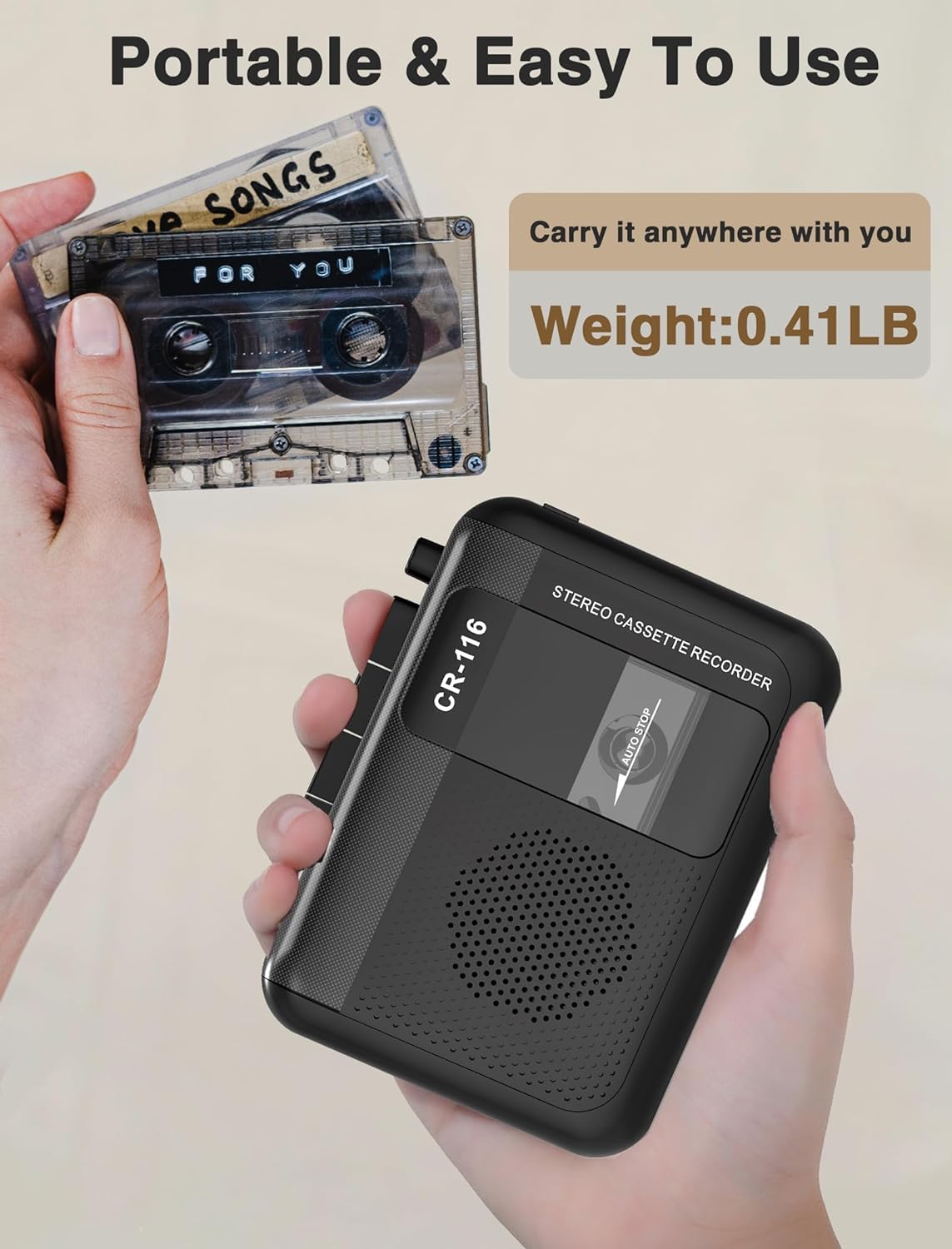 Foto 7 | Grabadora Walkman Con Reproductor De Casetes Con Micrófono Y Altavoz - Venta Internacional.