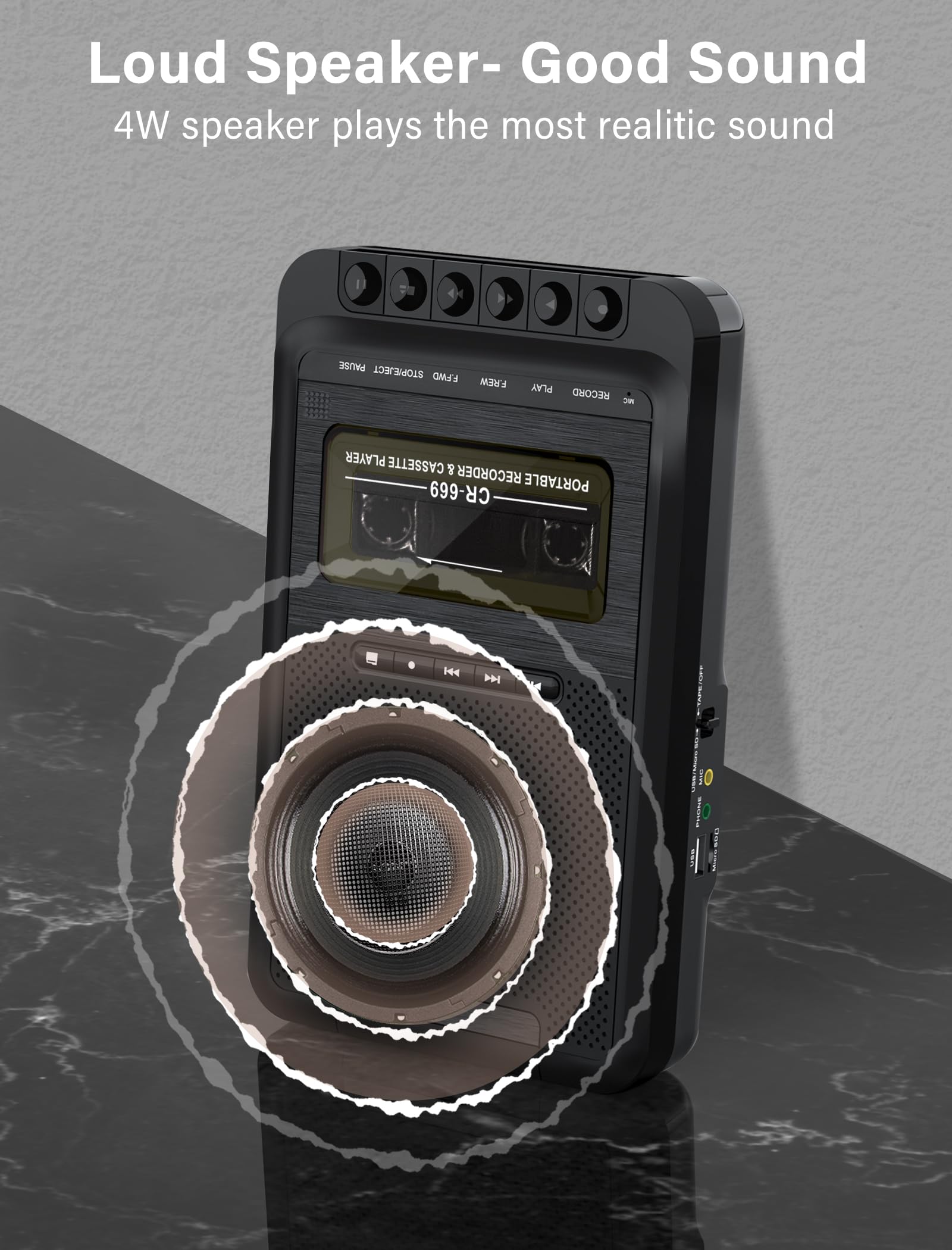 Foto 7 pulgar | Reproductor De Casetes Gracioso Portable Cassette A Mp3 - Venta Internacional.