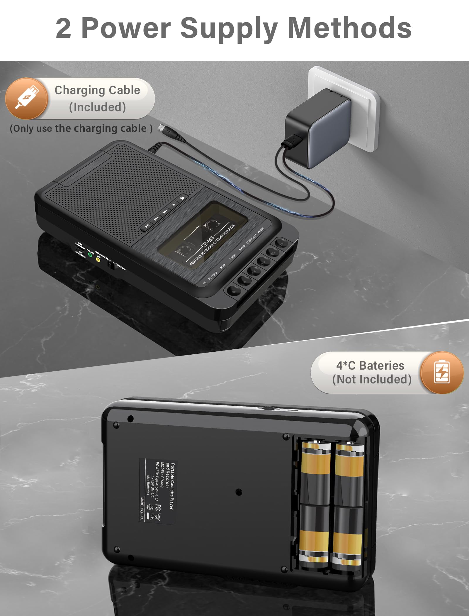 Foto 7 | Reproductor De Casetes Gracioso Portable Cassette A Mp3 - Venta Internacional.